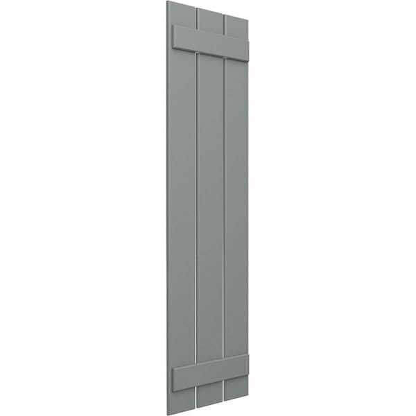 True Fit PVC Three Board Spaced Board-n-Batten Shutters, Ocean Swell , 17 1/8W X 52H